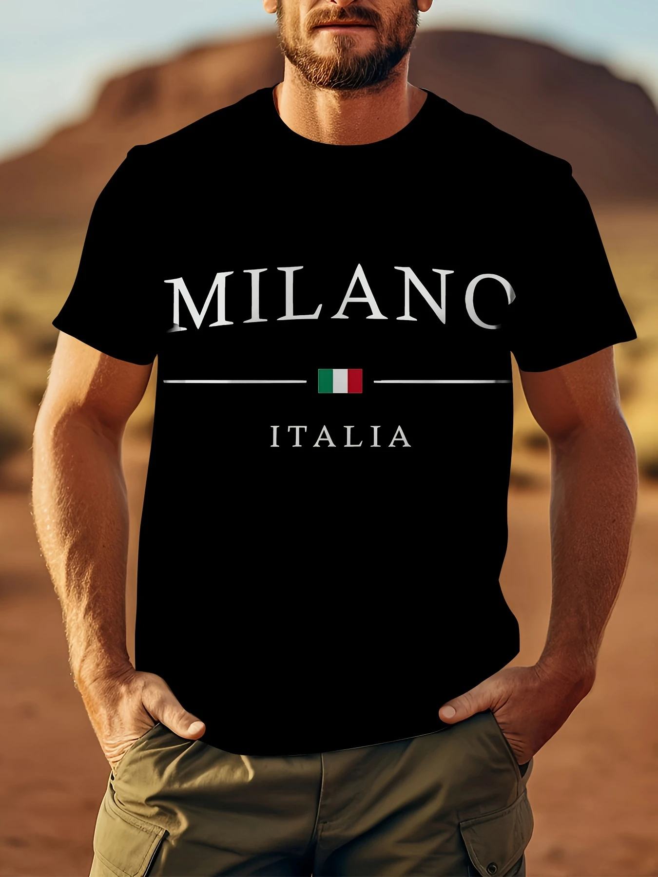 Street Fashion Of Milan - ミラノ イタリア 3D プリント スポーツ 速乾性