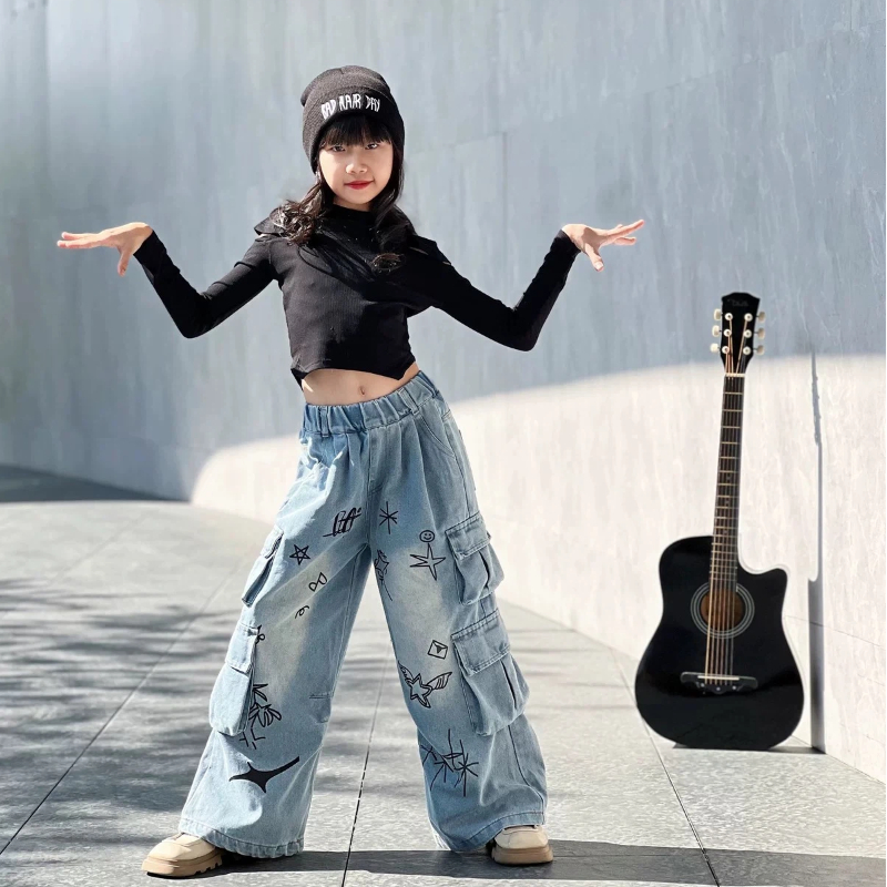 Street Fashion Show - ガールズジャズダンス衣装、ランウェイショー、グループダンスパフォーマンス衣装、ファッショナブルなストリートダンスパフォーマンスセット