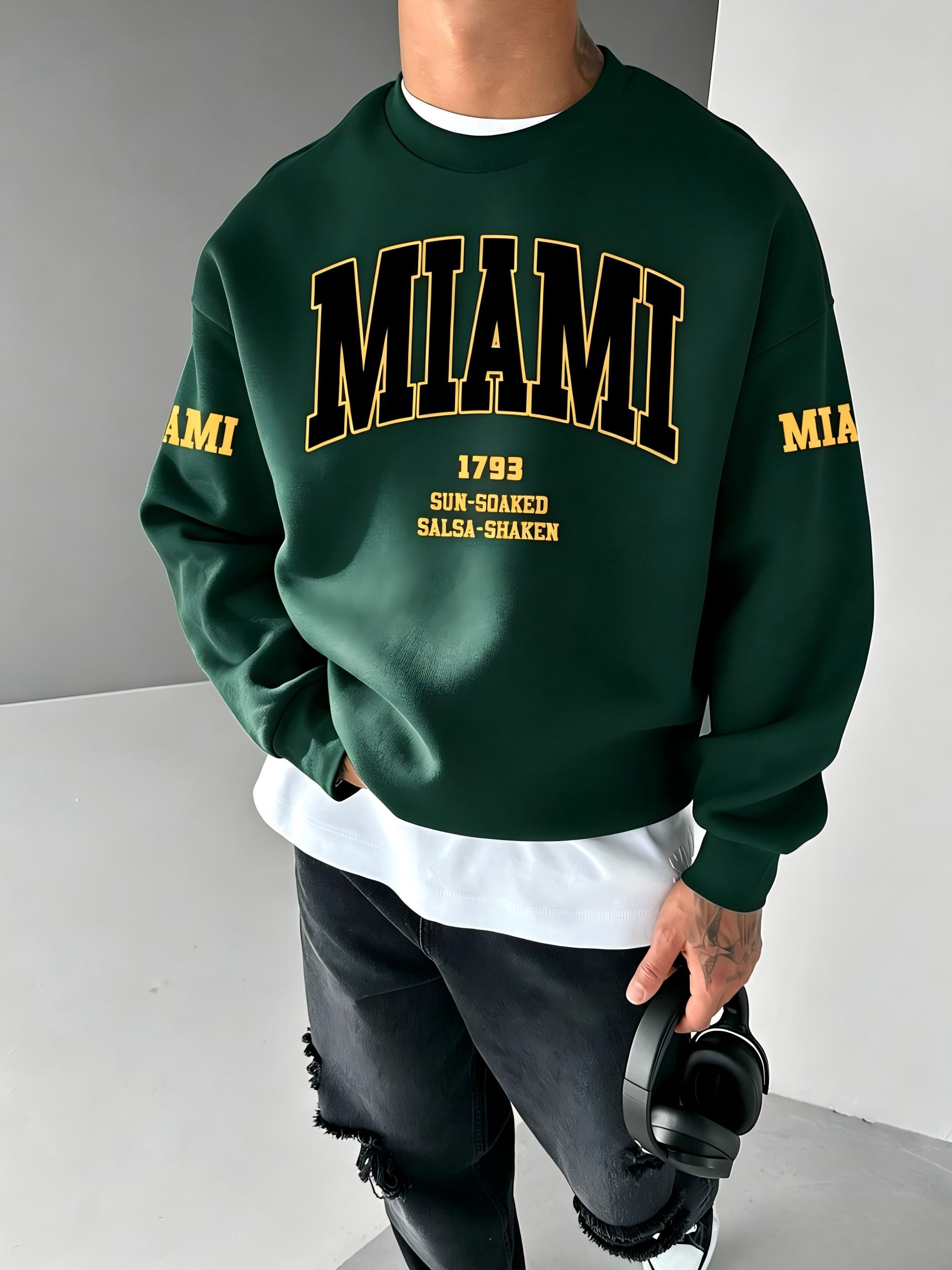 Street Fashion Of Milan - ファッションメンズ 1793 秋冬レトロミラノプリントマイクロ弾性快適なラウンドネック長袖 Tシャツアウトドアストリートトップ