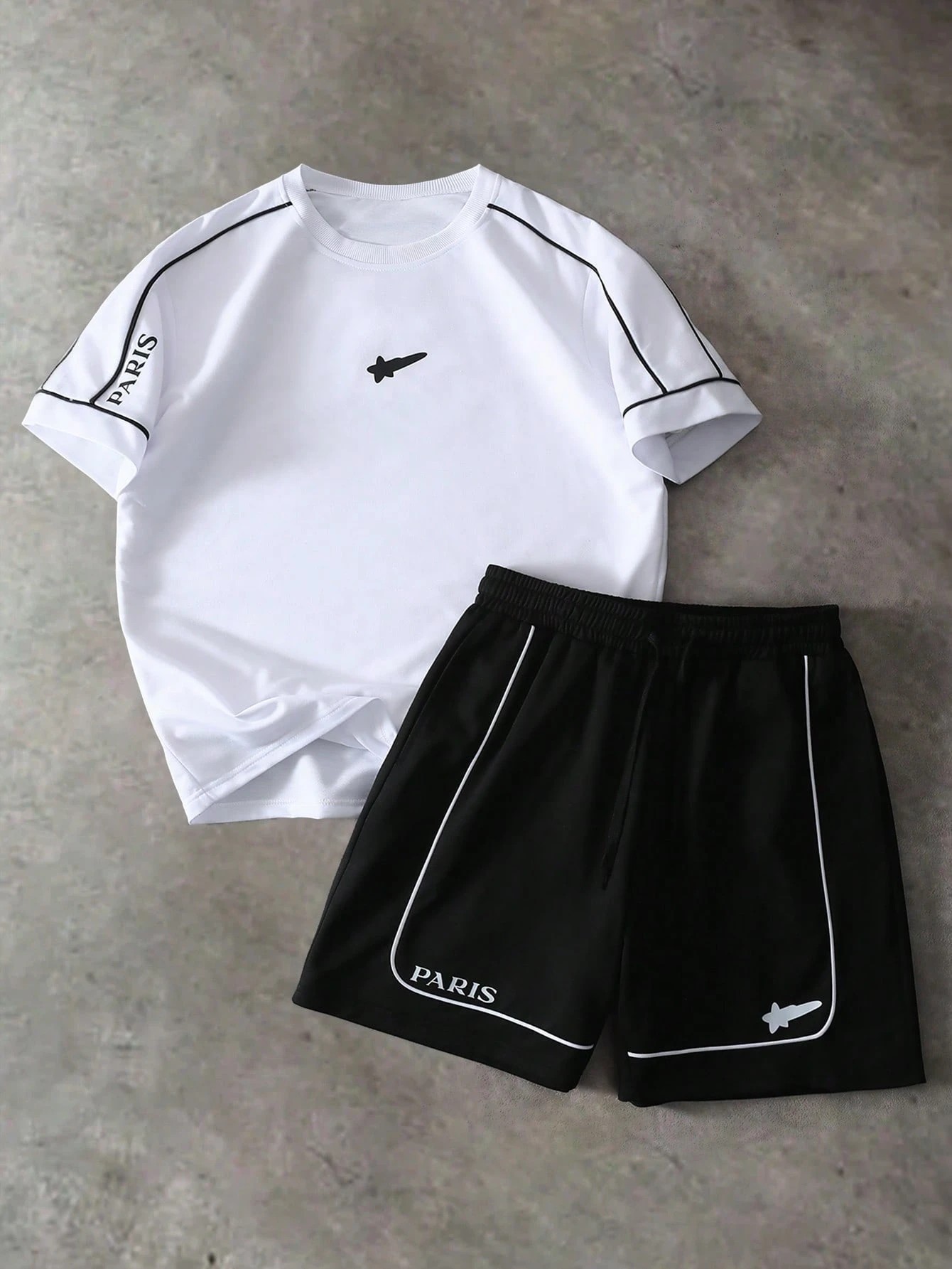 Street Fashion For 2026 - 2026年夏新作 メンズ半袖ショートパンツセット 3Dパターンプリント入り - ストリートカジュアルファッション 快適でスタイリッシュ