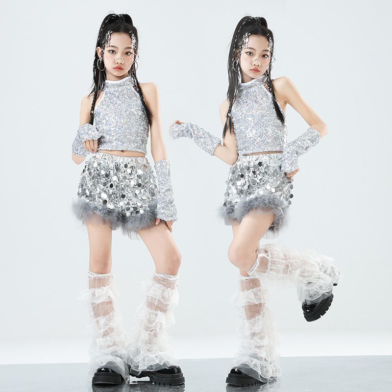 Street Fashion Show - ファッションガールヒップホップダンス衣装子供ストリートダンスジャズパフォーマンス衣装モダンダンスステージスクールショーダンスウェア