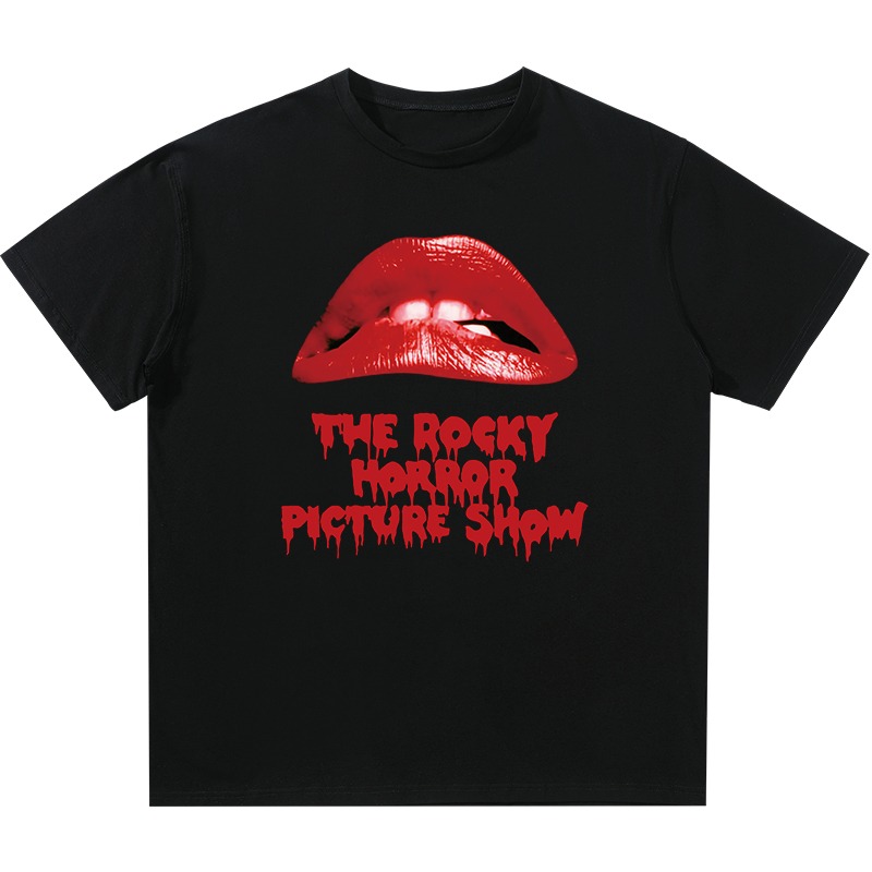 Street Fashion Show - ロッキーホラー映画ショー半袖Tシャツファッションパーソナリティストリート半袖ルーズクルーネックメンズTシャツ