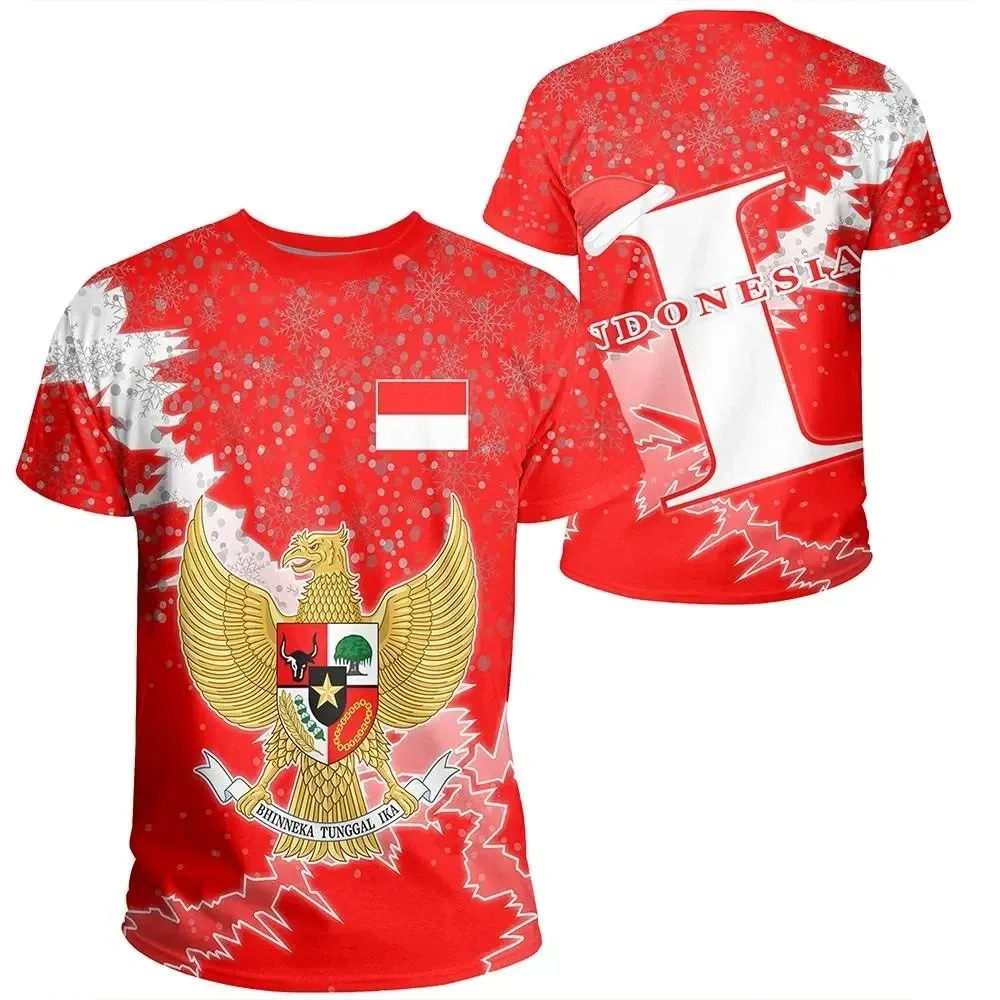 Street Fashion For Boy - インドネシア国旗 3D 記章プリント Tシャツ男性の夏カジュアルスポーツファッションボーイズ特大ストリート半袖トップス