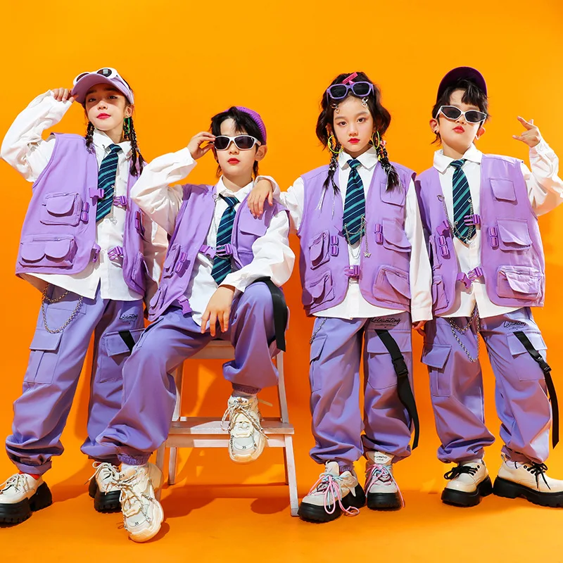 Street Fashion For Boy - 子供用ストリートダンスとヒップホップのパフォーマンスコスチュームセット、女の子用ジャズダンスコスチューム、男の子用ヒップホップファッションランウェイコスチューム