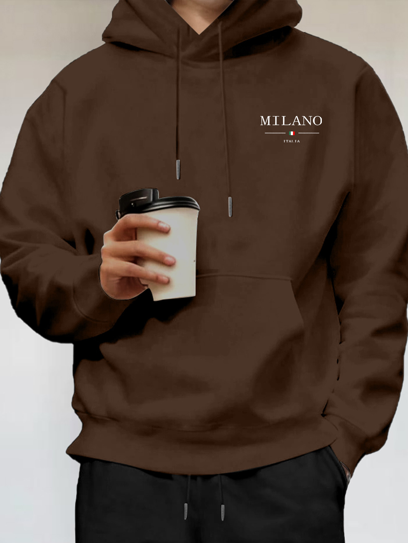 ミニマリストファッション ミラノレタープリント メンズフーデ - Street Fashion Of Milan のレビューと価格