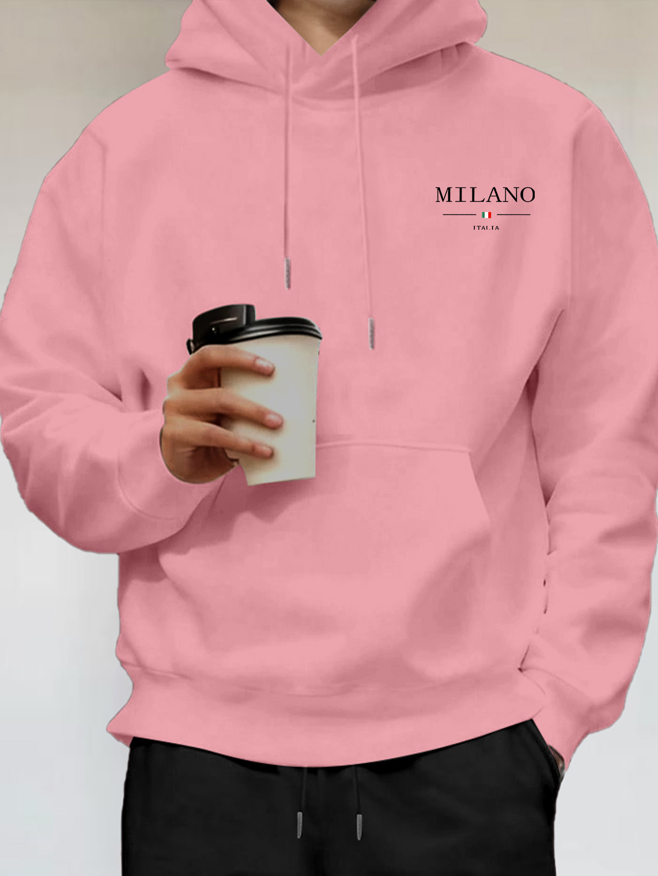 ミニマリストファッション ミラノレタープリント メンズフーデ - Street Fashion Of Milan のレビューと価格