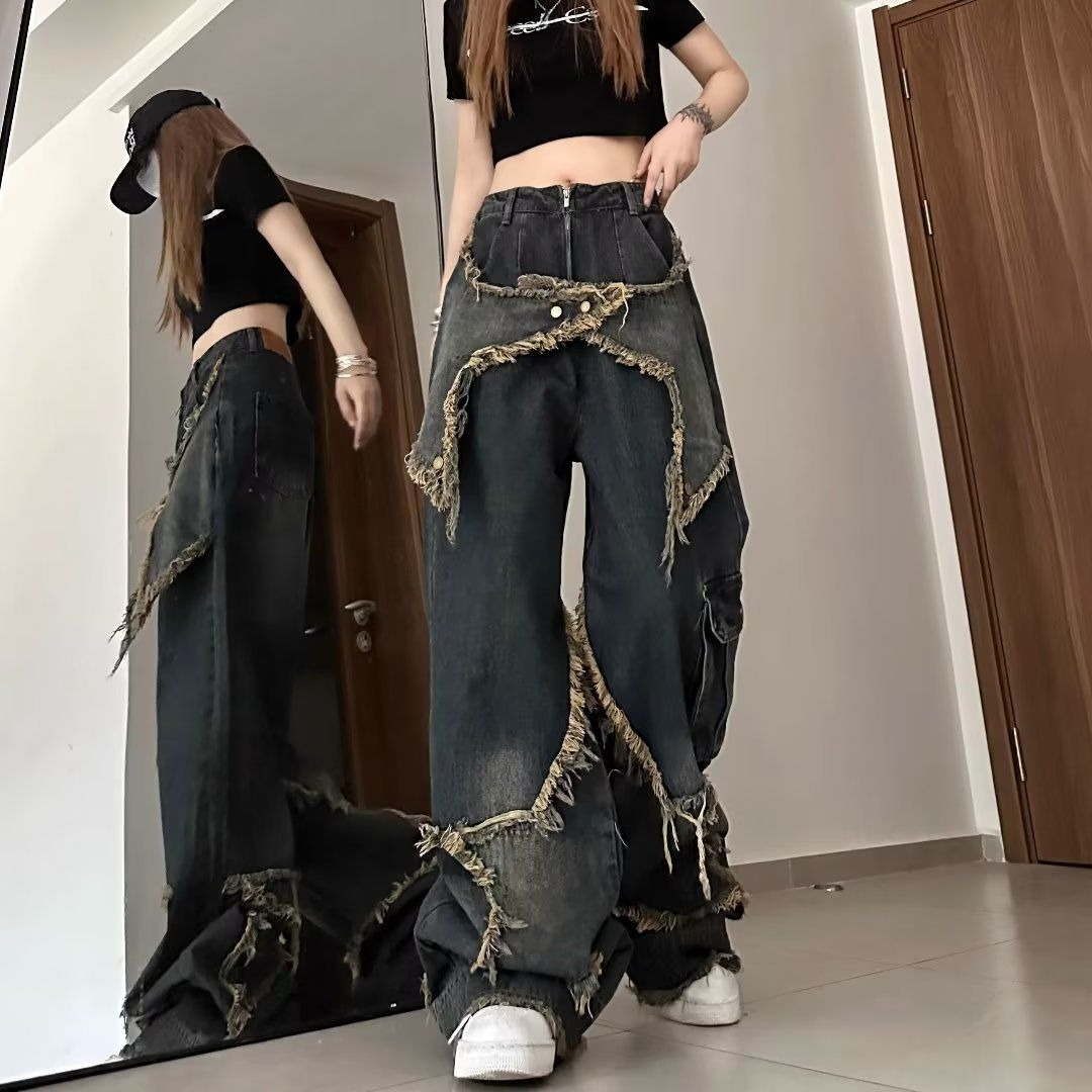 2025年シックゴシックポケットジッパーカジュアルパンツアメ - Street Fashion Trends 2025 のレビューと価格