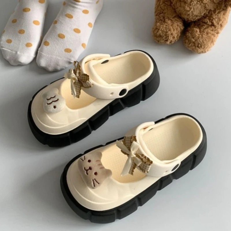 新しい可愛いDIY猫魚柄ファッションクロッグ、女性用室内スト - Korean Street Fashion Female のレビューと価格