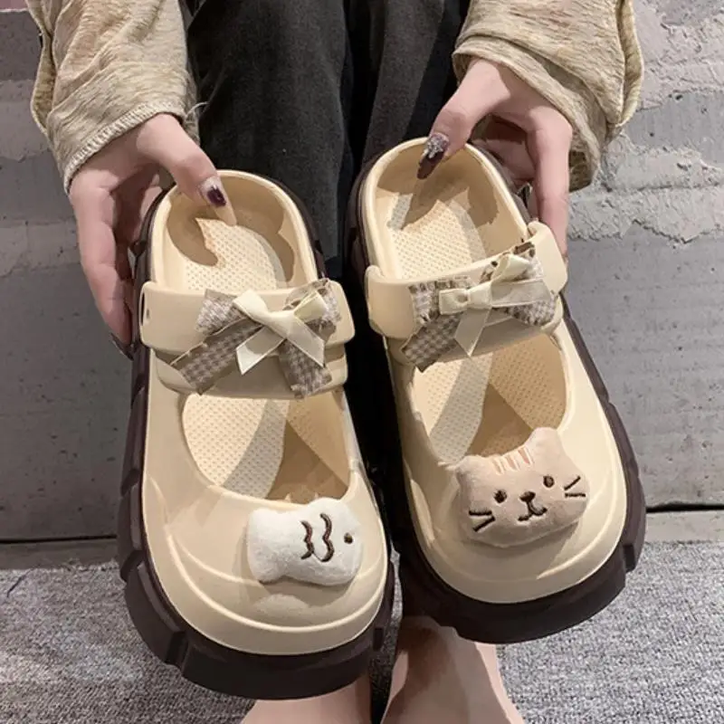 新しい可愛いDIY猫魚柄ファッションクロッグ、女性用室内スト - Korean Street Fashion Female のレビューと価格