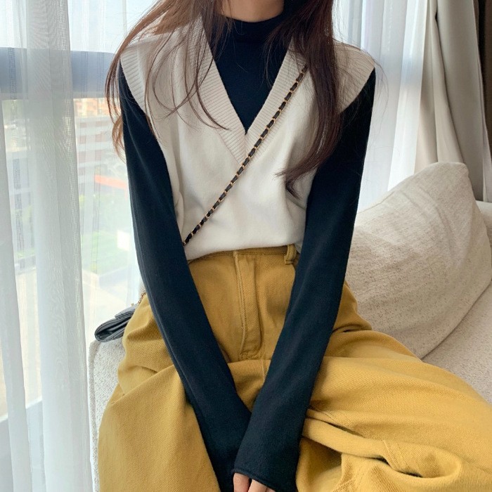 秋冬セーターベスト女性 2026 韓国ファッション V ネッ - Korean Street Fashion Female のレビューと価格