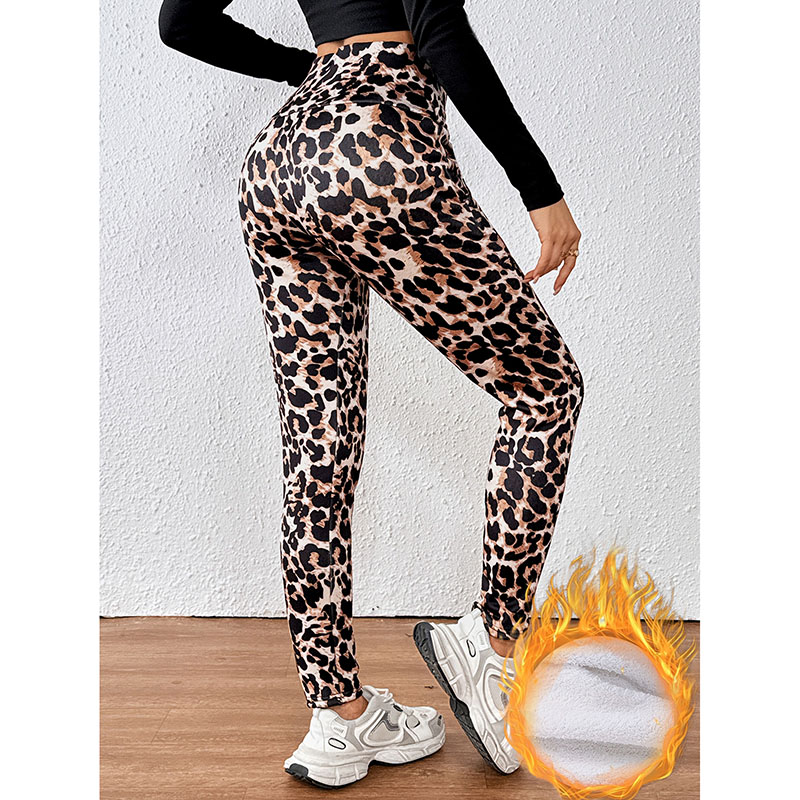 冬ラムウール暖かいレギンス女性のファッションヒョウ柄ポケット - Fashion Street Yoga のレビューと価格
