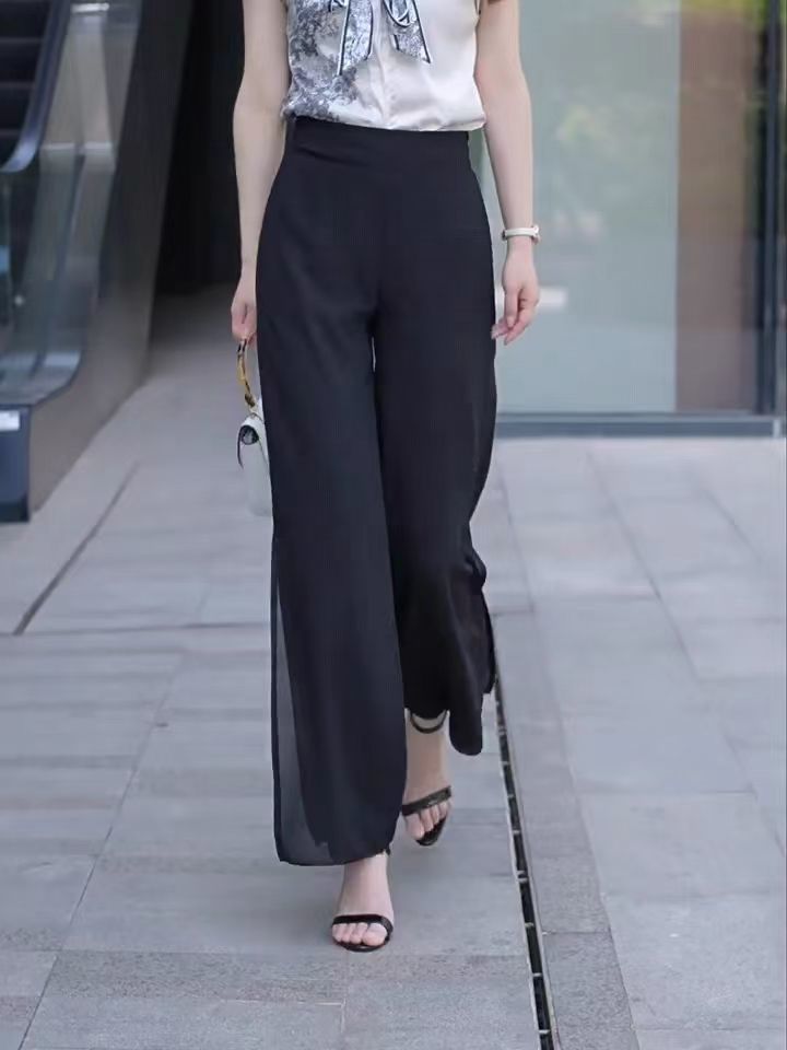 女性用ハイスリットヨガパンツ,モノクロワイドレッグパンツ,サ - Fashion Street Yoga のレビューと価格