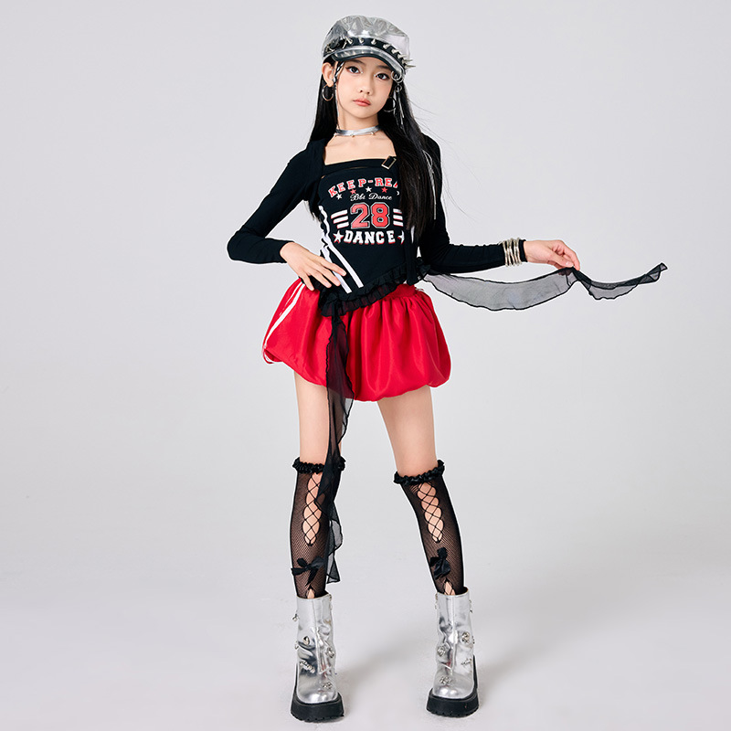新しい女の子 K-POP ジャズステージ衣装黒、白トップヒッ - Street Fashion Show のレビューと価格