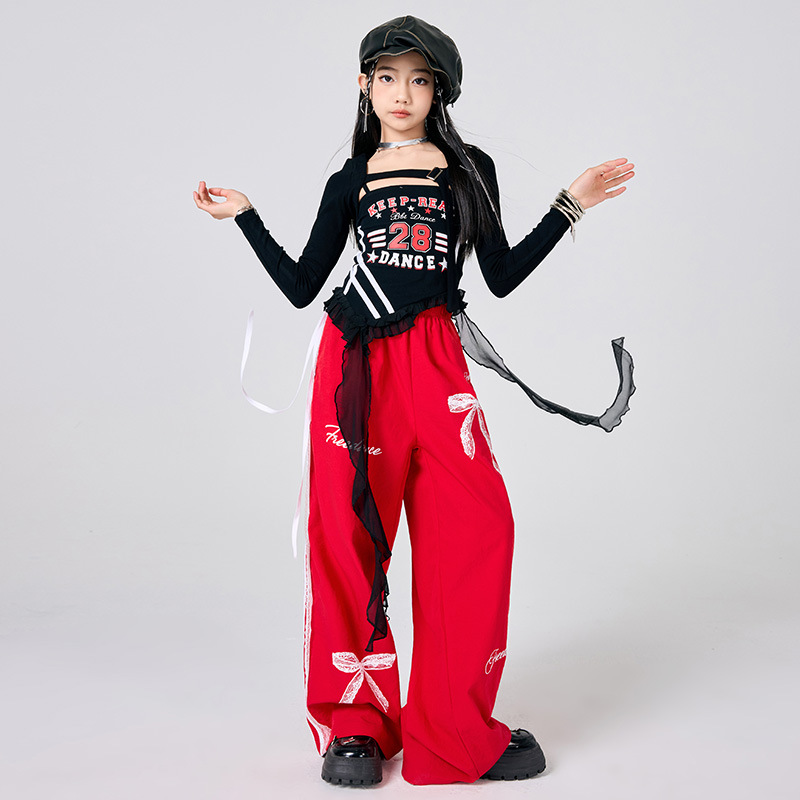 新しい女の子 K-POP ジャズステージ衣装黒、白トップヒッ - Street Fashion Show のレビューと価格