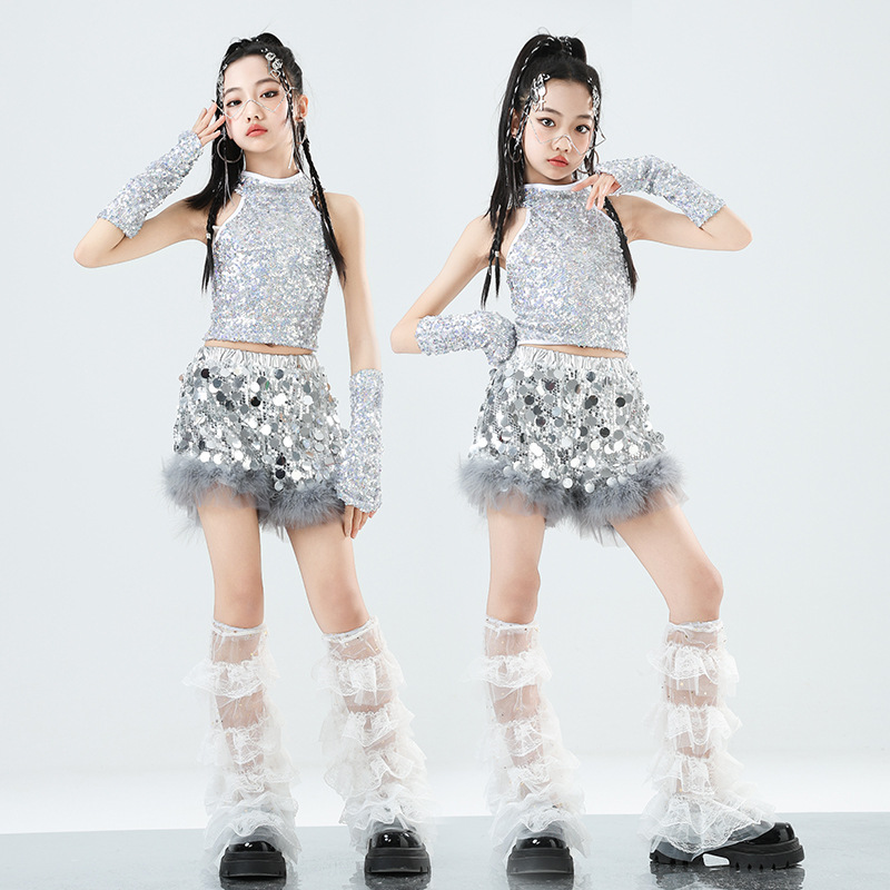 ファッションガールヒップホップダンス衣装子供ストリートダンス - Street Fashion Show のレビューと価格