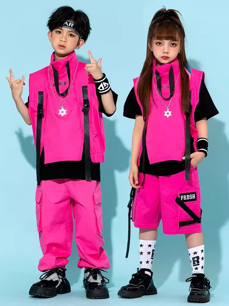 男の子と女の子のためのヒップホップ衣装,ジャズダンス服,ピン - Street Fashion For Boy のレビューと価格