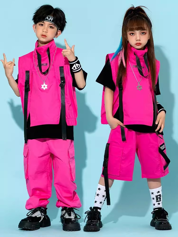 男の子と女の子のためのヒップホップ衣装,ジャズダンス服,ピン - Street Fashion For Boy のレビューと価格