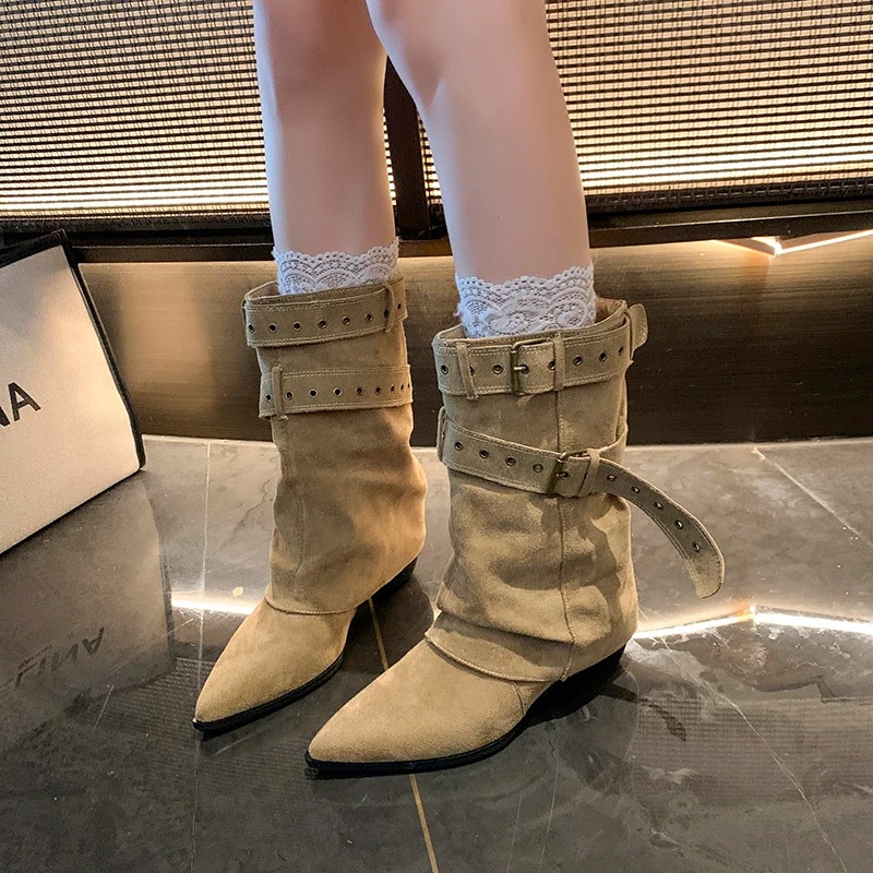 2025年 ポインテッドトゥ レディース ウィンターブーツ  - Street Fashion Trends 2025 のレビューと価格