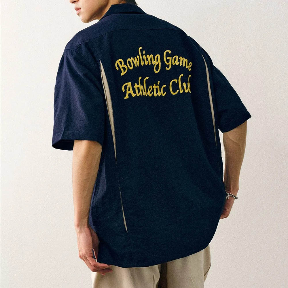 メンズ刺繍半袖シャツアメリカンレトロファッショントレンドスト - Street Fashion Trends 2025 のレビューと価格