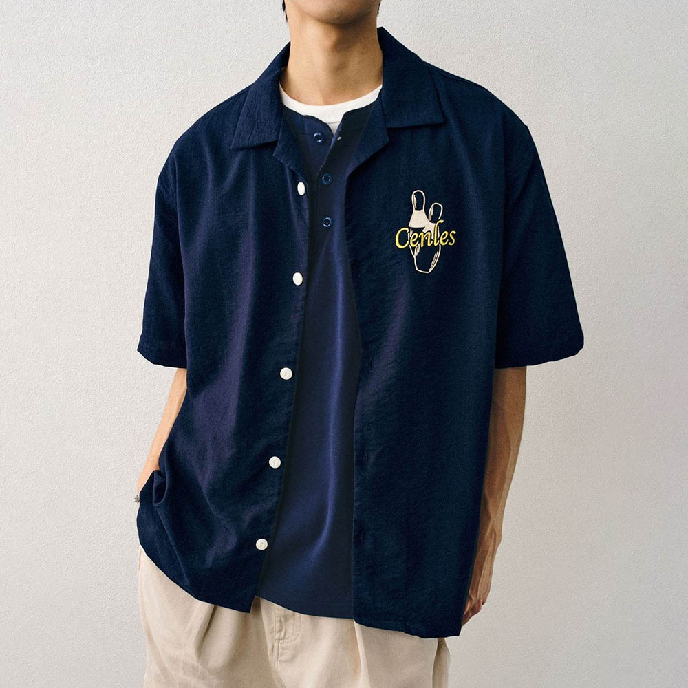 メンズ刺繍半袖シャツアメリカンレトロファッショントレンドスト - Street Fashion Trends 2025 のレビューと価格