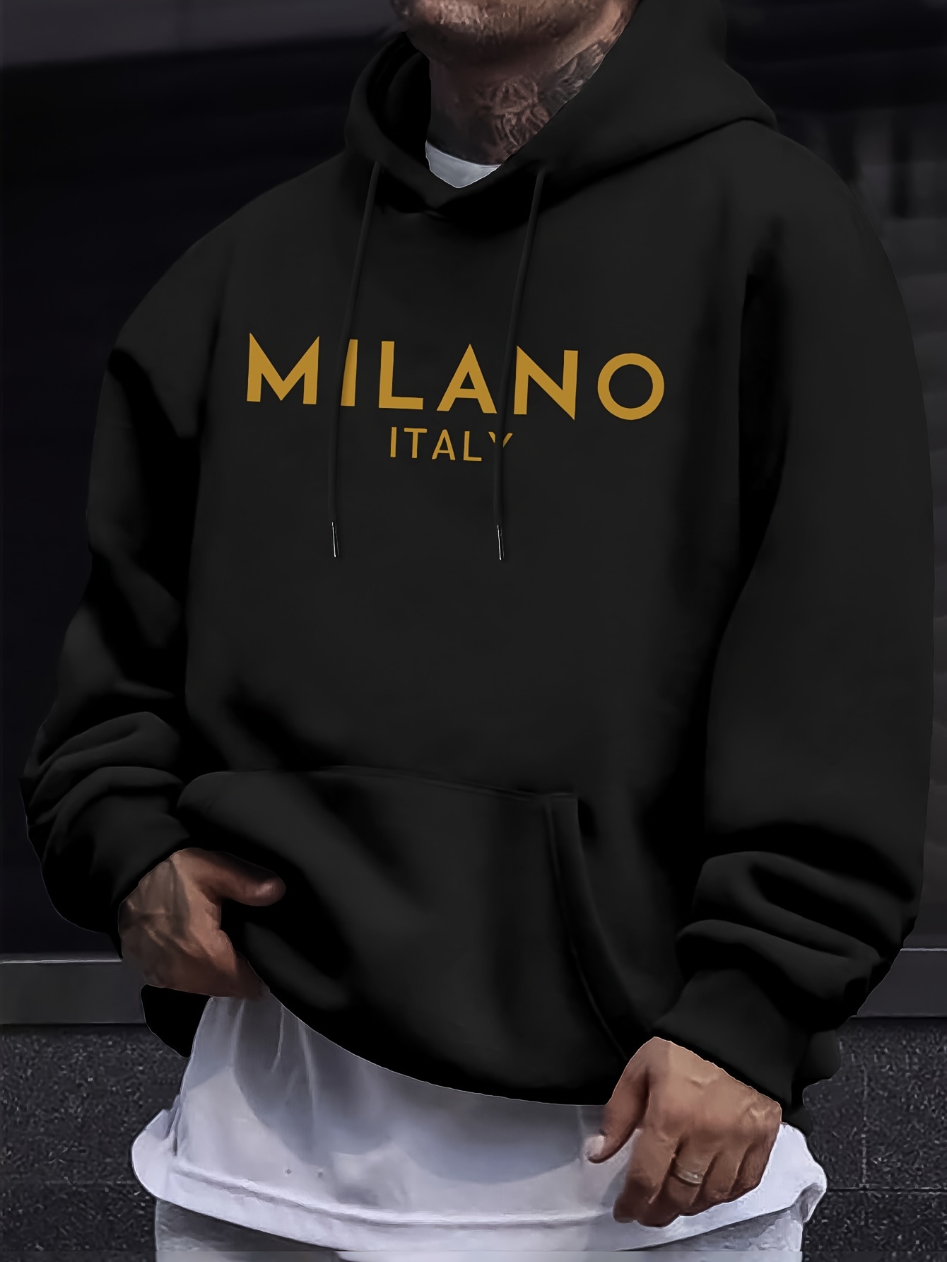 ミラノレター男性女性パーカープルオーバーアウトドアストリート - Street Fashion Of Milan のレビューと価格