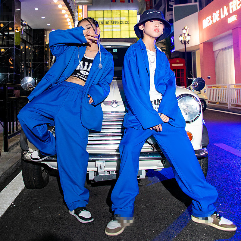 大人子供向けヒップホップファッション クラインブルーセット  - Street Fashion For Boy のレビューと価格