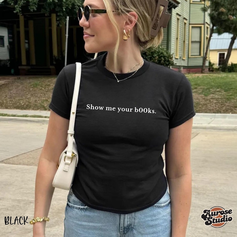 Show Me Your B00ks レタープリント Tシャ - Street Fashion Show のレビューと価格