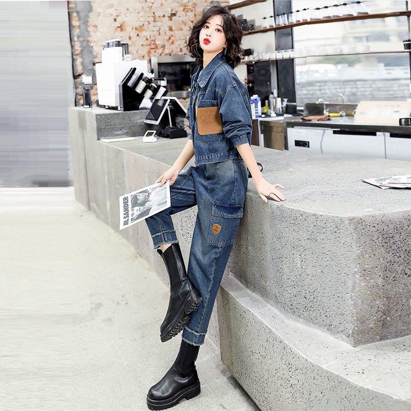 女性の春秋のファッションフライドストリートカウボーイスーツ春 - Korean Street Fashion Female のレビューと価格