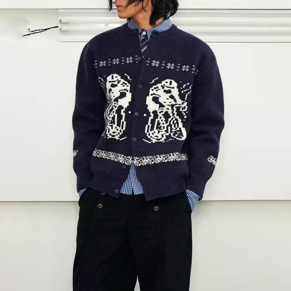 秋の新作メンズ Y2K グラフィック長袖セーター アメリカン - Street Fashion Trends 2025 のレビューと価格