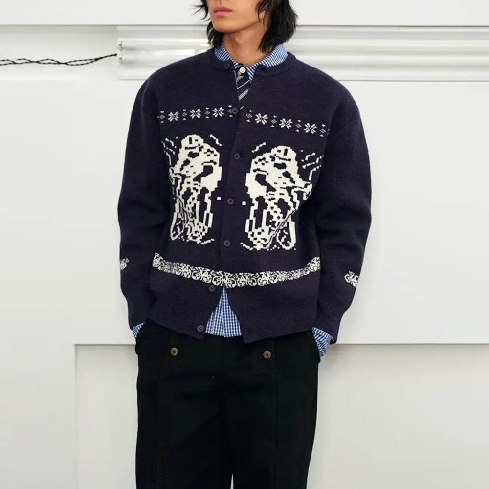 秋の新作メンズ Y2K グラフィック長袖セーター アメリカン - Street Fashion Trends 2025 のレビューと価格