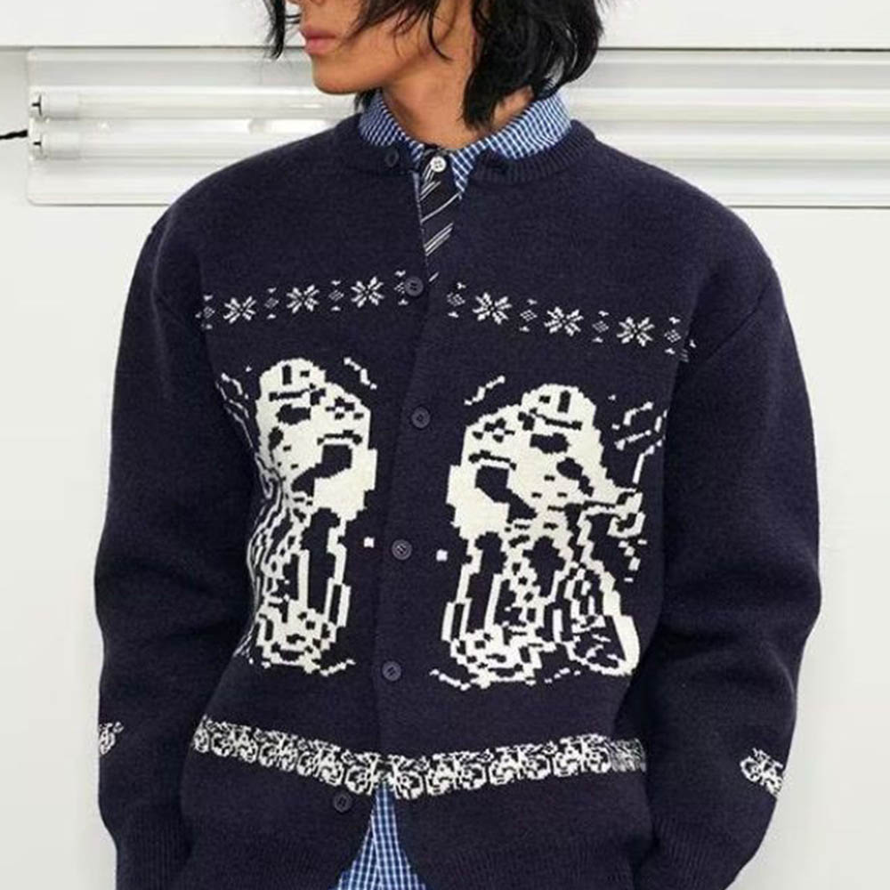 秋の新作メンズ Y2K グラフィック長袖セーター アメリカン - Street Fashion Trends 2025 のレビューと価格