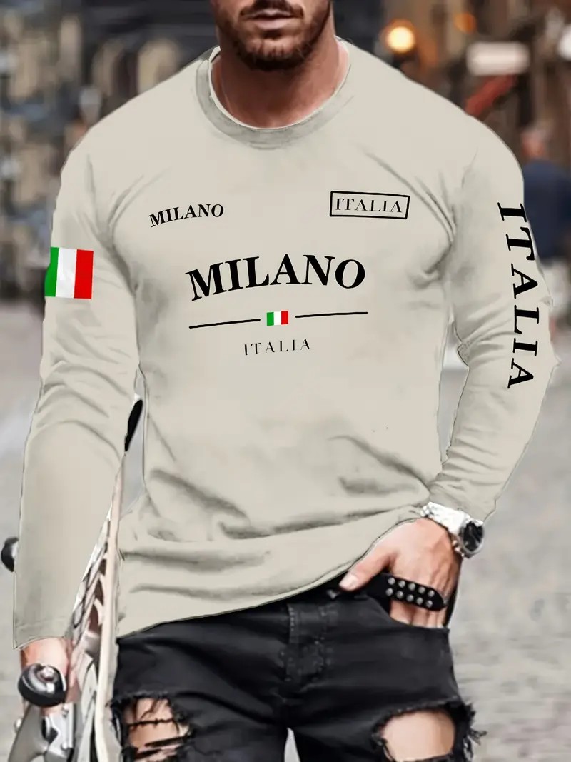 2026年春夏 メンズ長袖Tシャツ ストリートファッション  - Street Fashion Of Milan のレビューと価格